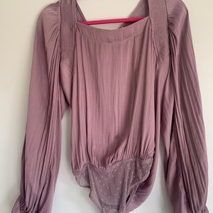 Free people purple long sleeve body suit